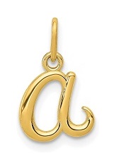 dazzling initial letter gold baby charm